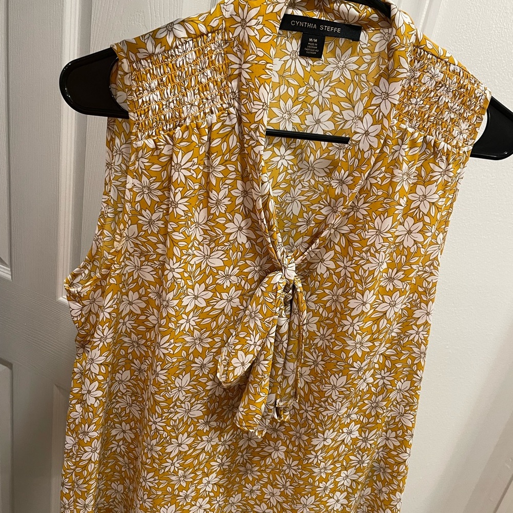Cynthia Steffe Golden Floral Business Blouse